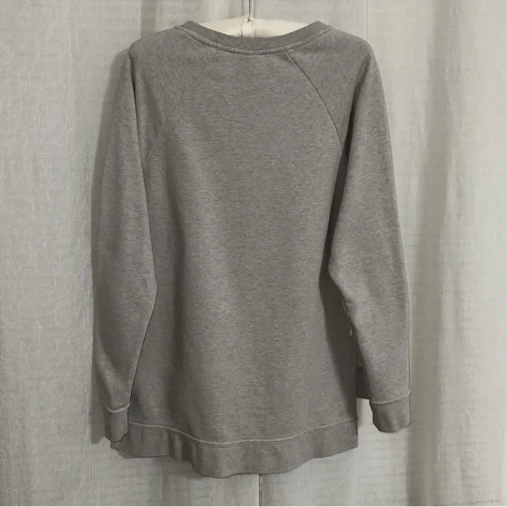 Nike S Silver Gray Oversized High Low Terrycloth Interior Pullover Sweatshirt